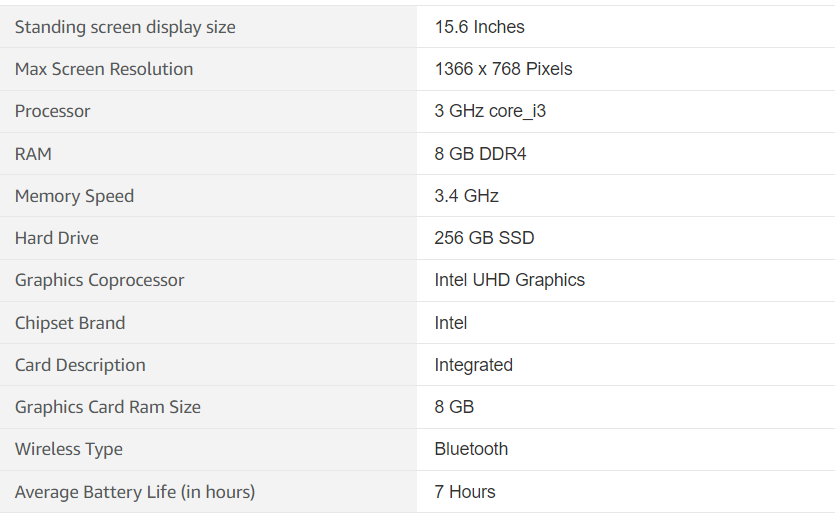 Technical specification of Lenovo ideal pad 3 touch screen laptop for college student on amazon.